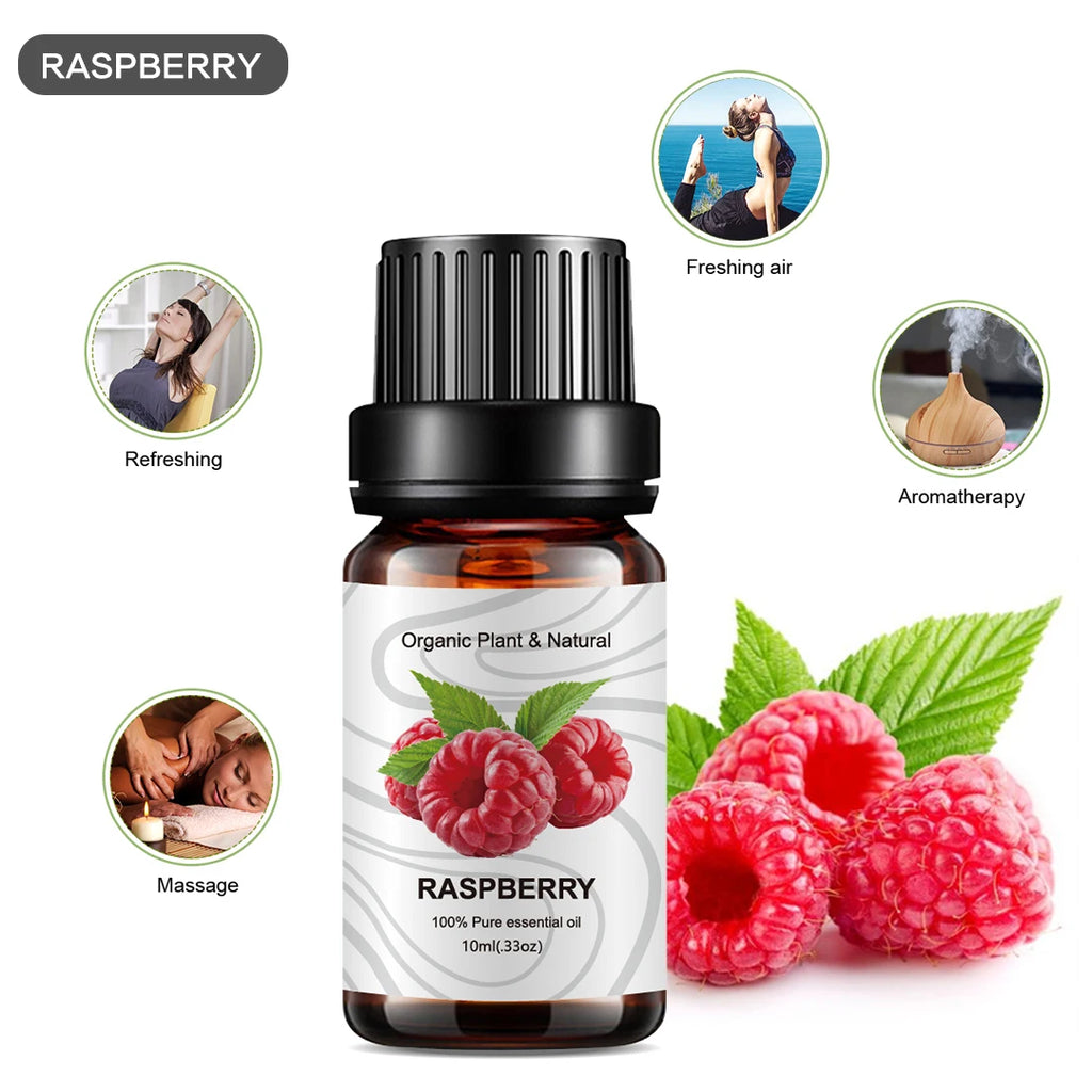 10ml (0.34 fl oz) Organic Essential Oil, 33 Scents Aromatherapy Fragrance Oil for Diffuser, Candle & Soap Making, Sleep