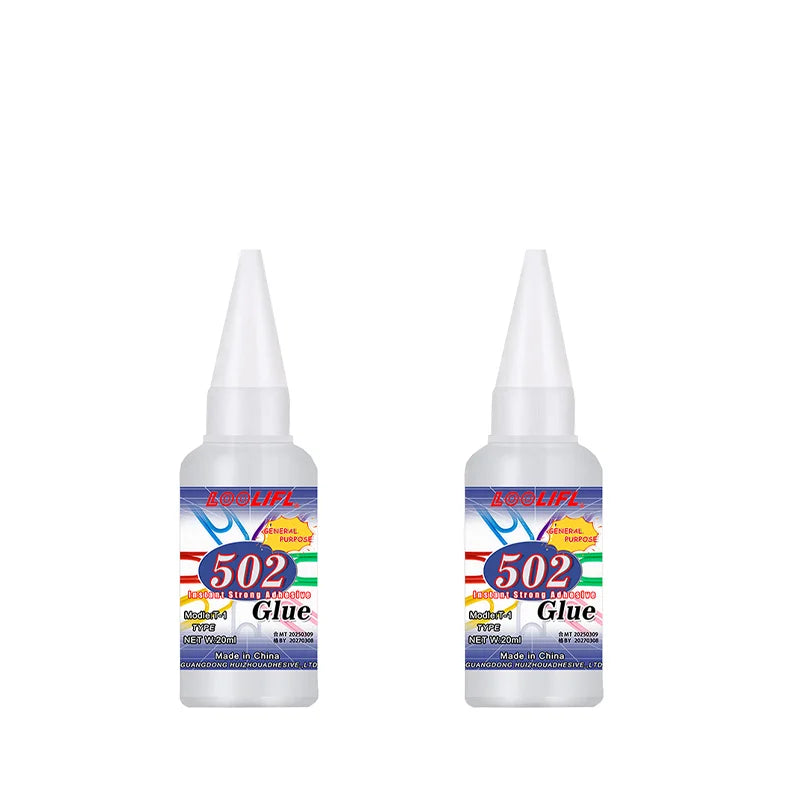 502 Super Strong Quick-Drying Glue for Plastic, Wood, Metal & Ceramic – Clear Low-Odor Adhesive, 20ml (0.68 fl oz)