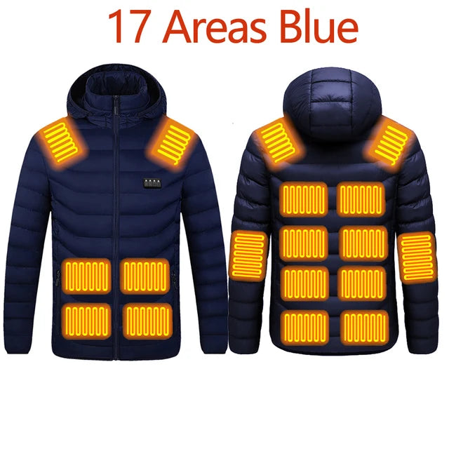 Men's USB Heated Parka – Hooded Padded Winter Jacket with Smart Thermostat