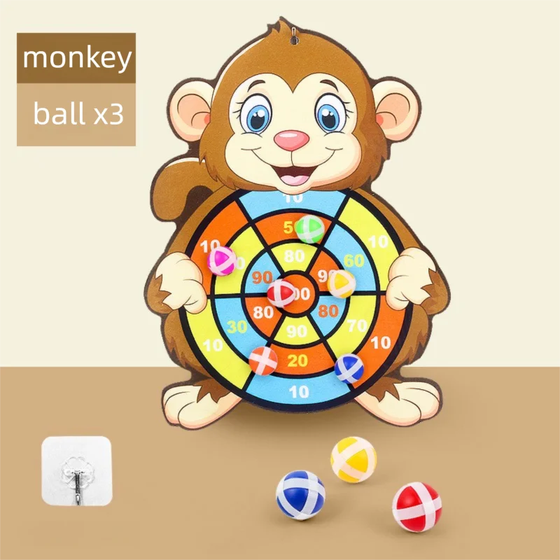Montessori Sticky Ball Dartboard Toy for Kids Ages 3-7 - Indoor Educational Target Game with Soft Velcro Balls