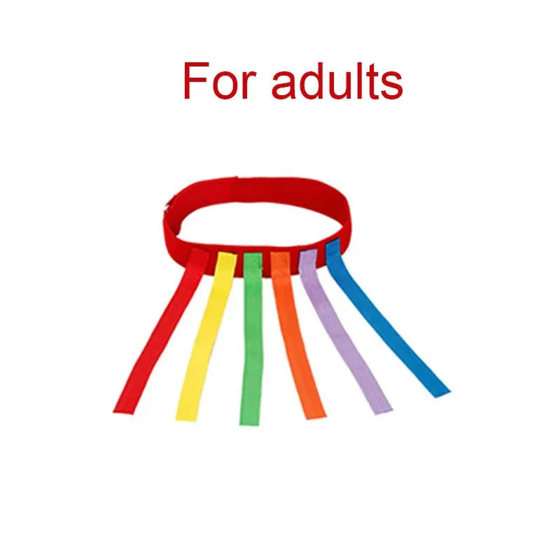 Tail Tag Game Belt Set, 1 Adjustable Waistband with 6 Tail Straps for Kids & Adults, Outdoor Party & PE Games