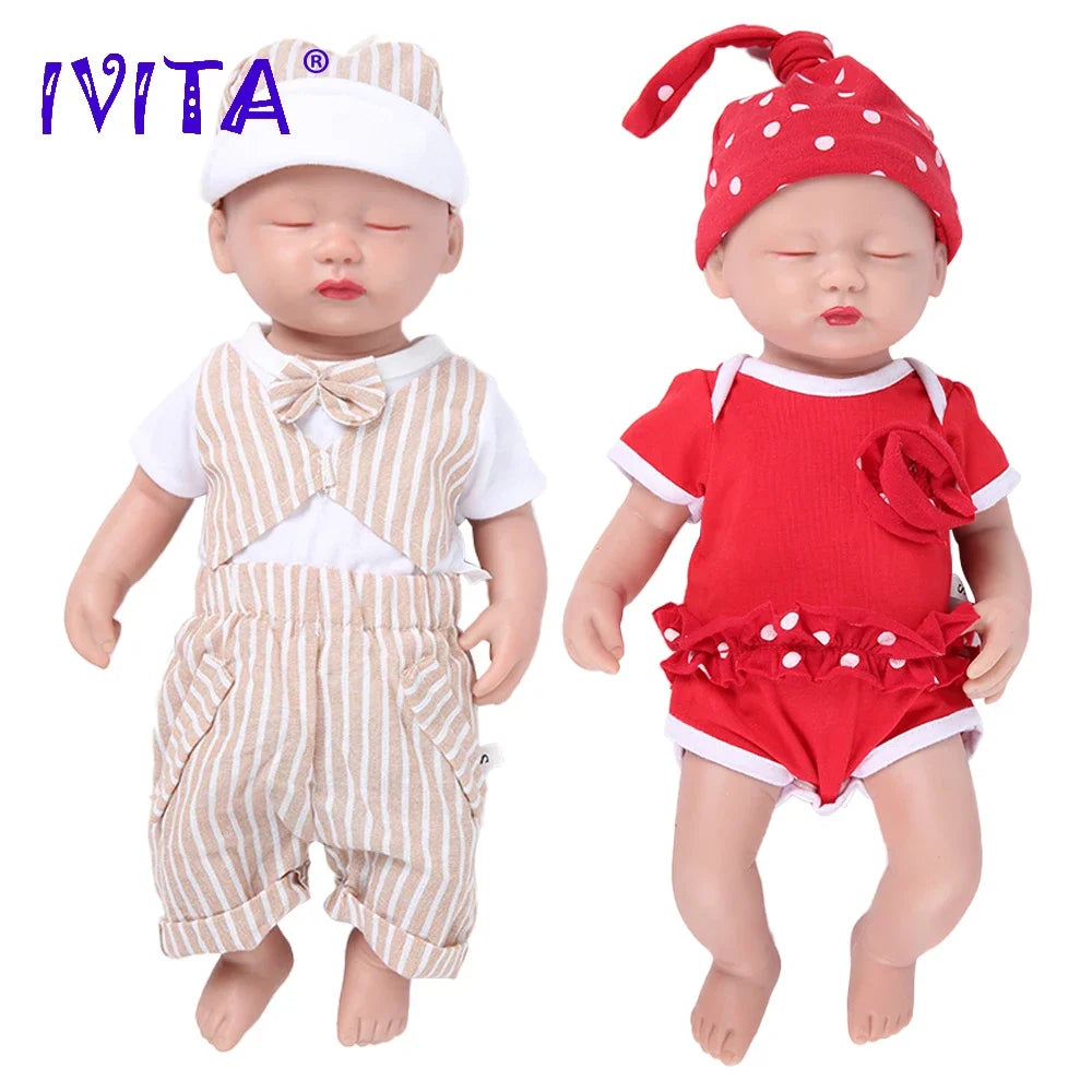 Full Silicone Reborn Baby Doll 14-15 Inch (35-38 cm) Realistic Newborn Lifelike Painted Collectible Gift