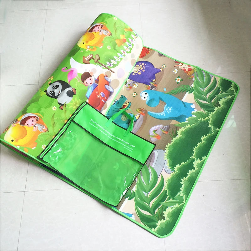 Double-Sided Baby Play Mat 71 x 47 in (180 x 120 cm) – EVA Foam Toddler Crawling Rug, Educational Animal Pattern, Waterproof Soft Floor