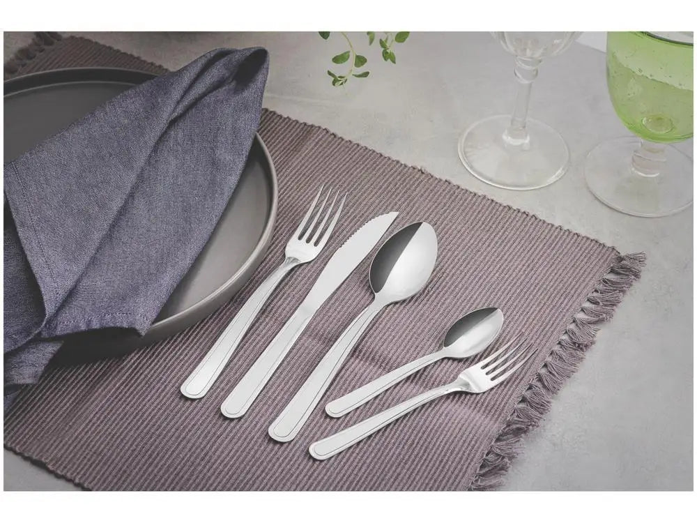 20-Piece Stainless Steel Cutlery Set – Silver Flatware for Table, BBQ, Tea & Dessert (Dishwasher Safe)
