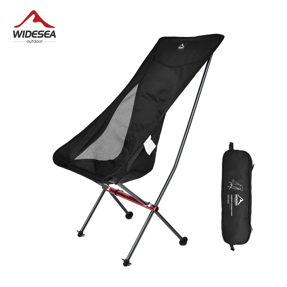 Portable Foldable Camping Chair with High Back - Aluminum Alloy Beach & Fishing Chair for Picnic and Travel