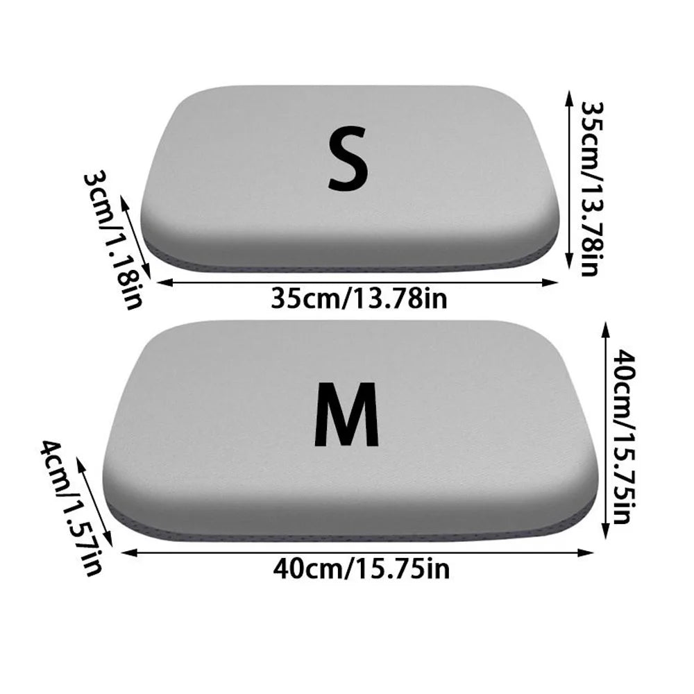 Memory Foam Seat Cushion for Office & Car – Breathable Polyester-Cotton Chair Pad, Removable Washable Cover – S 35x35x3cm (13.78x13.78x1.18in) / M 40x40x4cm (15.75x15.75x1.57in)