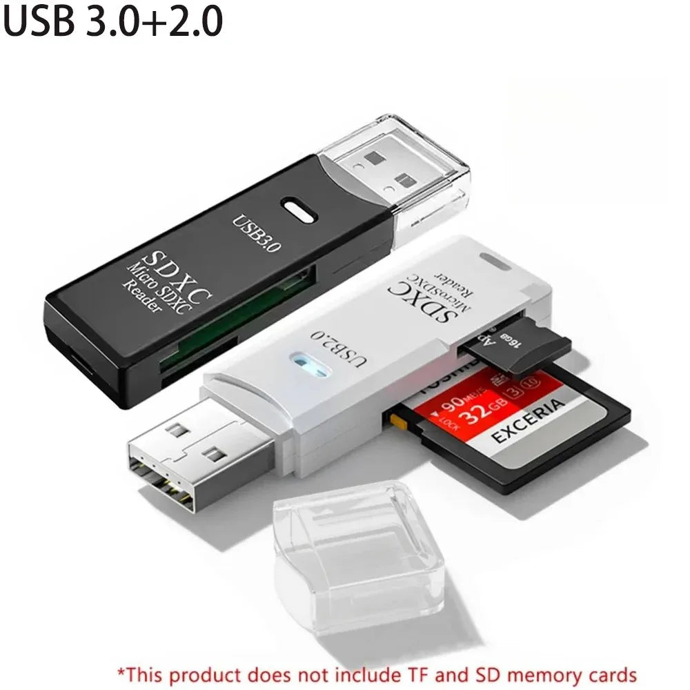 Multi-Functional 2-in-1 High-Speed USB 3.0/2.0 SD & TF Card Reader for PC, Laptop, Tablet, Camera, Car