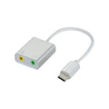 USB-C to 3.5mm Audio Adapter External USB Sound Card — Headphone & Mic Jack for Laptop MacBook Pro