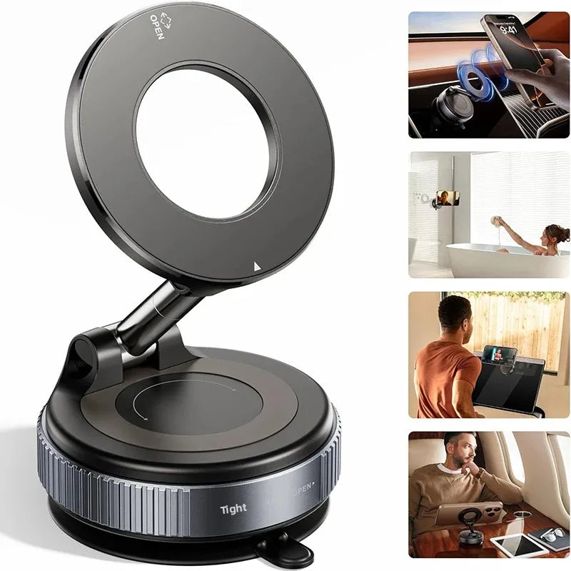 360° Rotating Magnetic Car Phone Holder – Universal Dashboard & Windshield Suction Mount for GPS Navigation