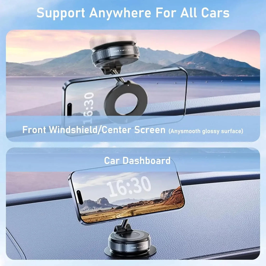 360° Rotating Magnetic Car Phone Holder – Universal Dashboard & Windshield Suction Mount for GPS Navigation