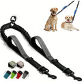 Dual Dog Leash Coupler - Padded Handles No-Tangle Bungee No-Pull Leash with 360° Swivel & Reflective Trim