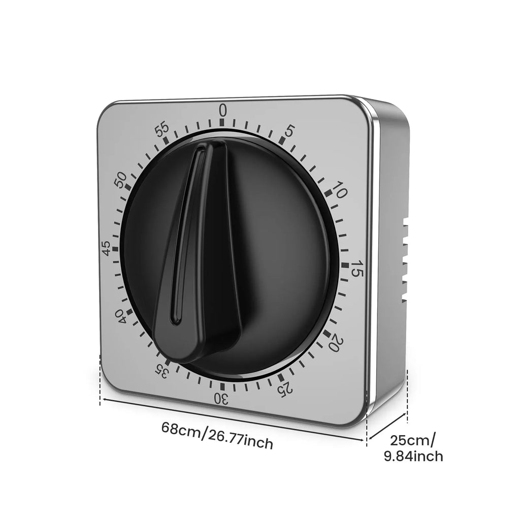 60-Minute Magnetic Kitchen Timer – Mechanical Manual Countdown Alarm for Cooking, Baking, Study & Fitness