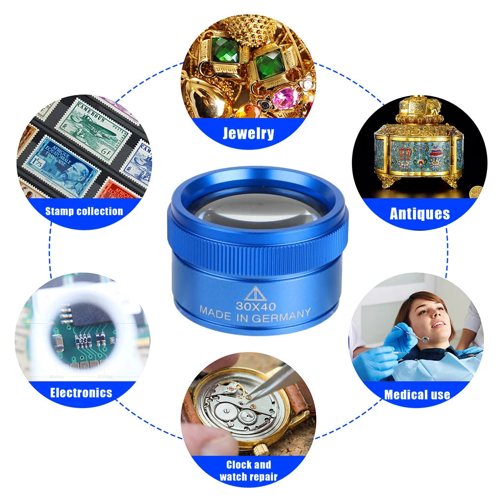 Alloy Jewelry Magnifier Glasses 40x High-Performance Precision Loupe for Jewelry Repair