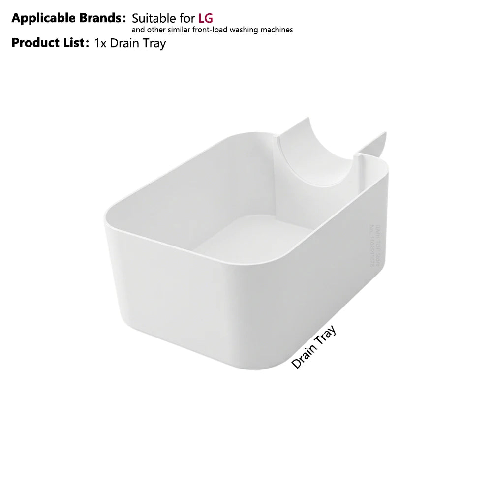 Washing Machine Drain Pan Front-Load Washer Water Catcher Tray Filter Cleaning Spill Protector