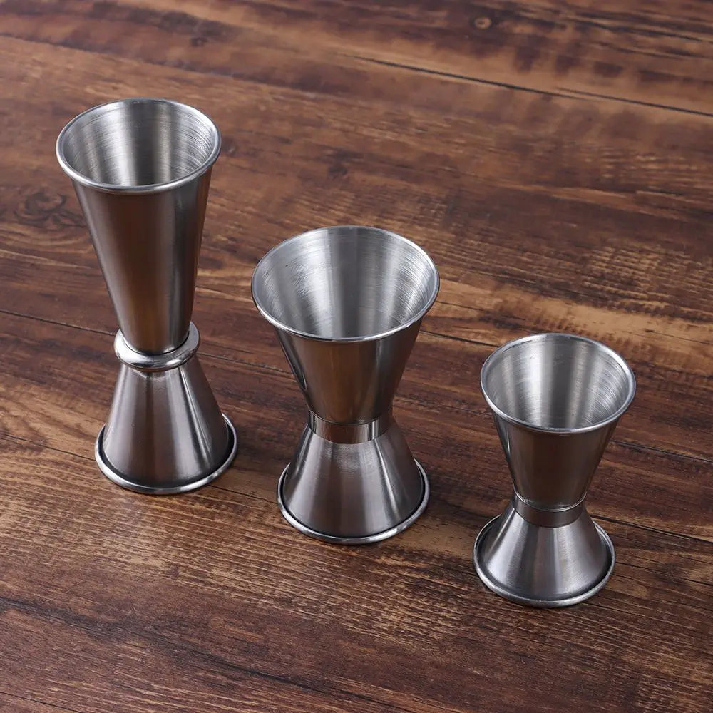 Dual-Sided Stainless Steel Jigger — Double Shot Cocktail Measure Bar Tool