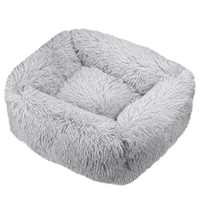 Luxury Plush Square Dog Bed Calming Washable Pet Mat for Small Medium Large Dogs (XS S M L)