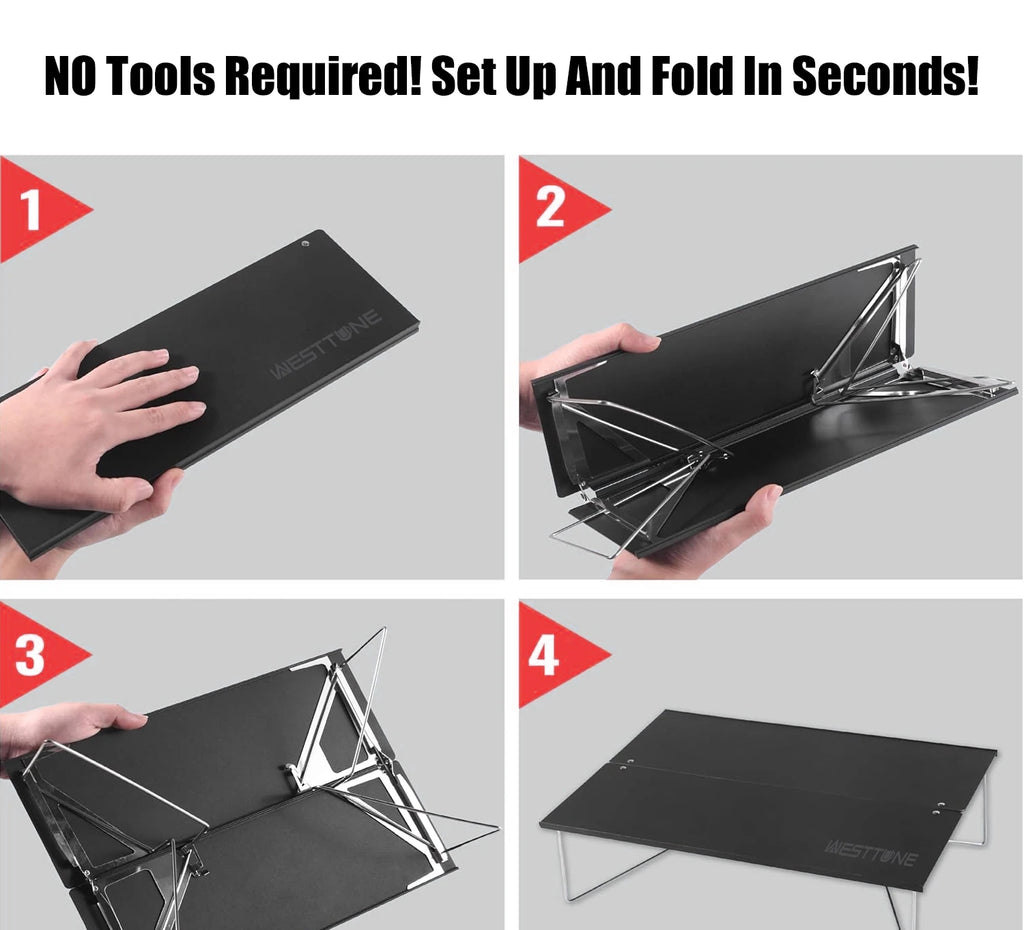 Compact Ultralight Folding Camping Table – Aluminum Alloy Mini Portable Collapsible Table for Hiking & Picnics