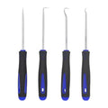 4-Piece Car Oil Seal Hook Tool Set - O-Ring Gasket Puller & Hose Remover, Blue TPR Handles, 165mm (6.5 in) & 240mm (9.45 in)