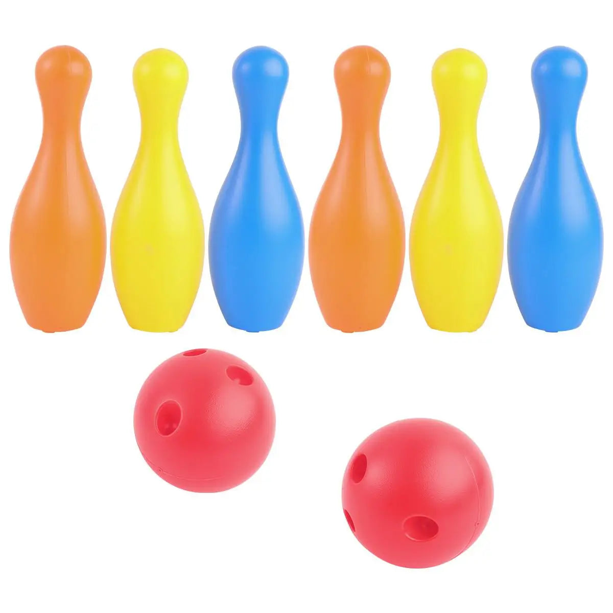 Kids Bowling Set – 8-Piece Plastic Bowling Toys with 2 Balls & 6 Pins, Lightweight Indoor/Outdoor Family Game