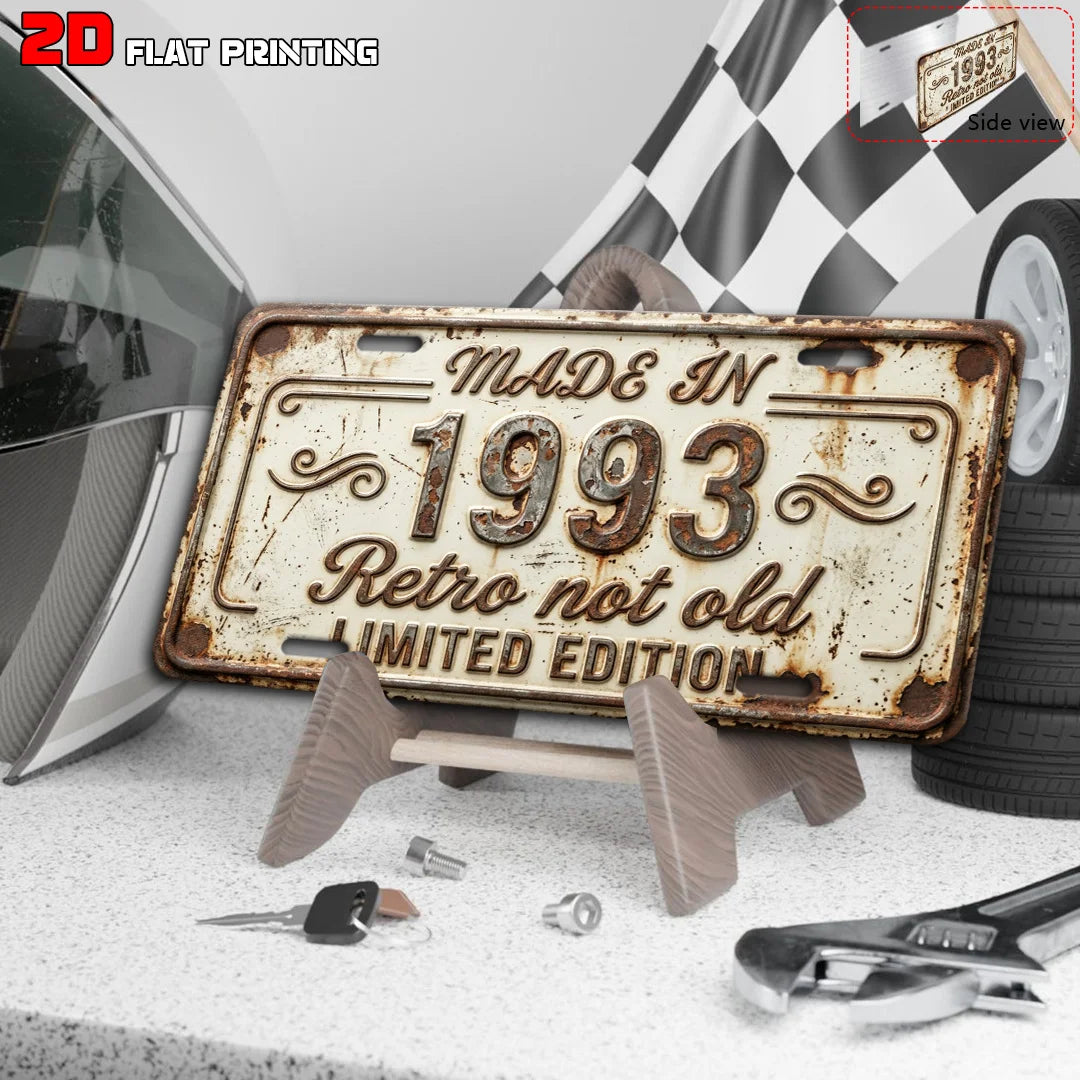 2D Flat Decorative License Plate Insert – Single Metal Car & Motorcycle Plate Sign