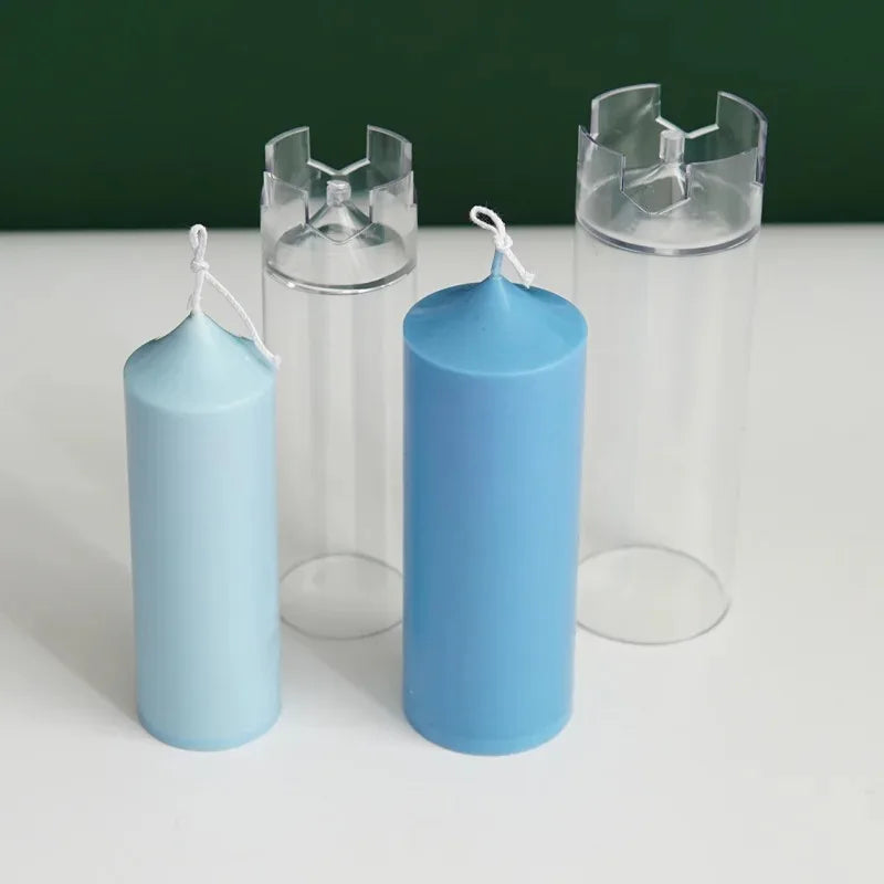 3D Spire Cylinder Candle Mold - Vintage Church Head DIY Candle Making Kit (Acrylic/Plastic)
