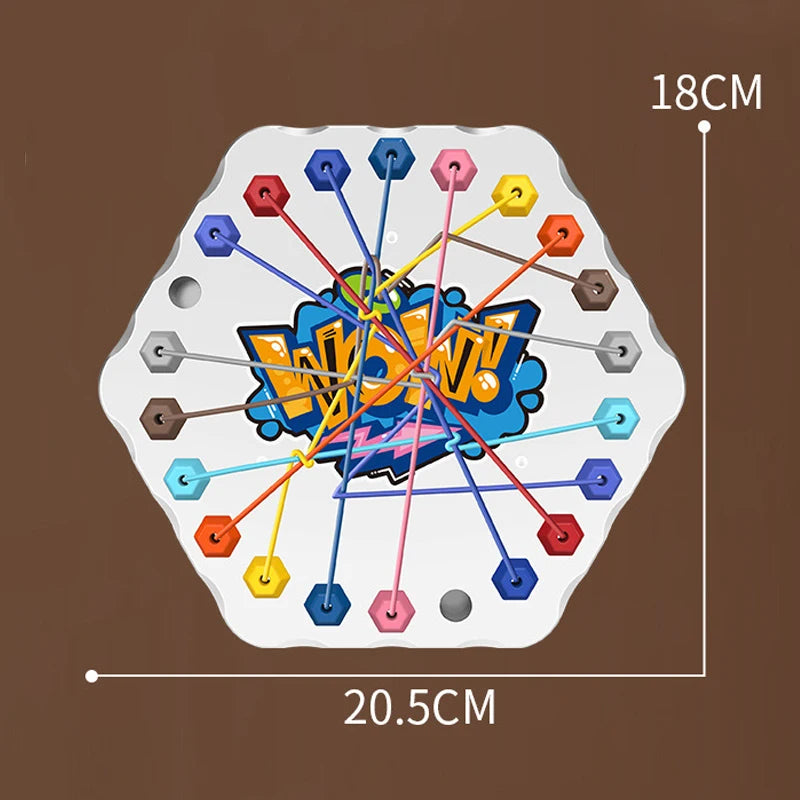 Kids Rope Knot Puzzle Board Game - Colorful Twisted Rope Logic Toy for Ages 7+ Parent-Child Interactive