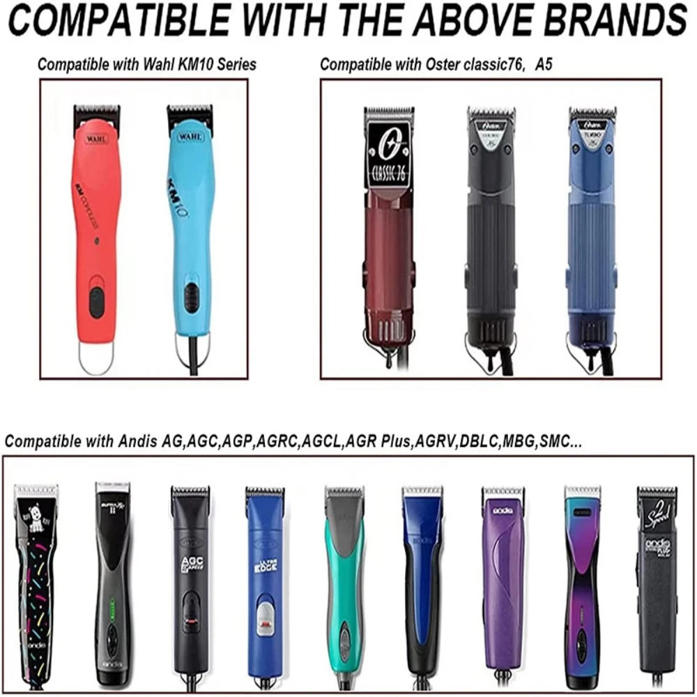 A5 Snap-On Pet Clipper Replacement Blades – 3F, 4F, 5F, 7F, 10#, 15#, 30#, 40#, 50# | Professional Dog & Cat Grooming Blades (Fits Most Detachable Clippers)