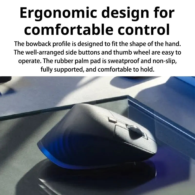 Wireless Bluetooth & 2.4 GHz Ergonomic Mouse, 8000 DPI, Infinity Scroll, Multi-Device, Right-Hand