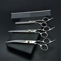 Professional Dog Grooming Scissors Set - 6" (15.2 cm) & 7" (17.8 cm) Stainless Steel Thinning & Curved Pet Shears
