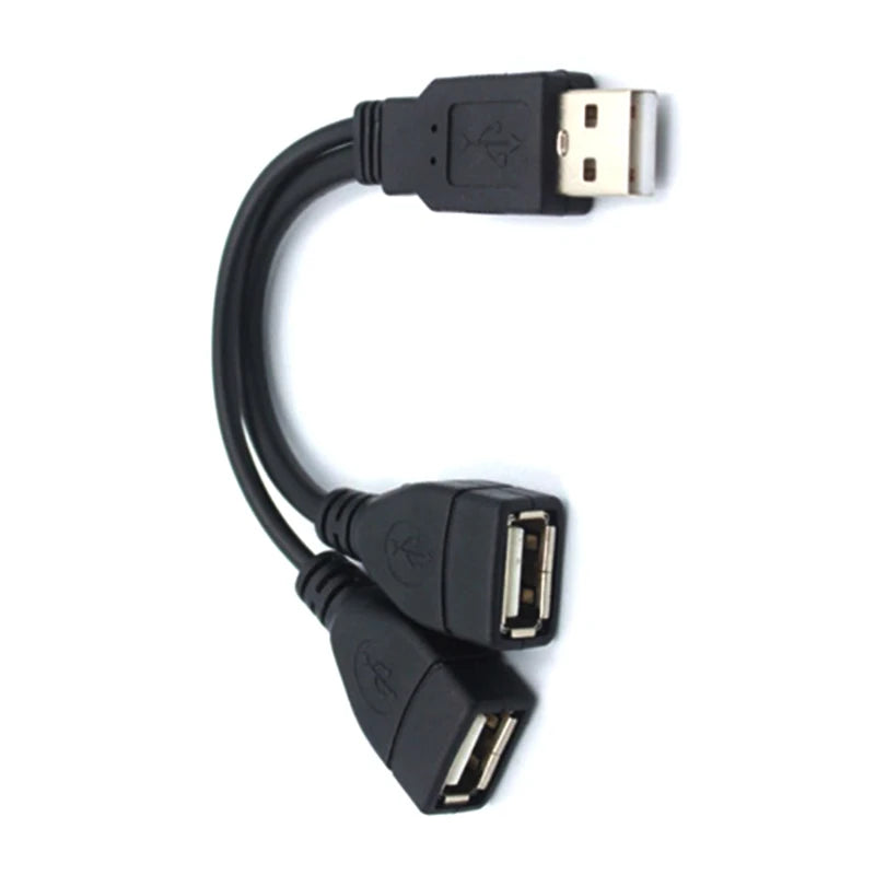 USB 2.0 A Male to Dual USB-A Female Y Splitter Cable - Data + Charging, 15 cm / 30 cm (5.9 in / 11.8 in)