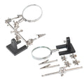 Adjustable 3.5X/12X Dual-Lens Magnifying Welding Clip with LED Light - Soldering Helping Hands & Circuit Board Repair Loupe