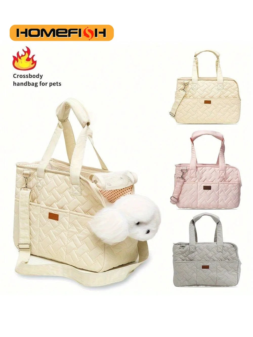 Breathable Canvas Pet Carrier Tote - Soft Sling for Small to Medium Dogs & Cats, Large Capacity Travel Bag