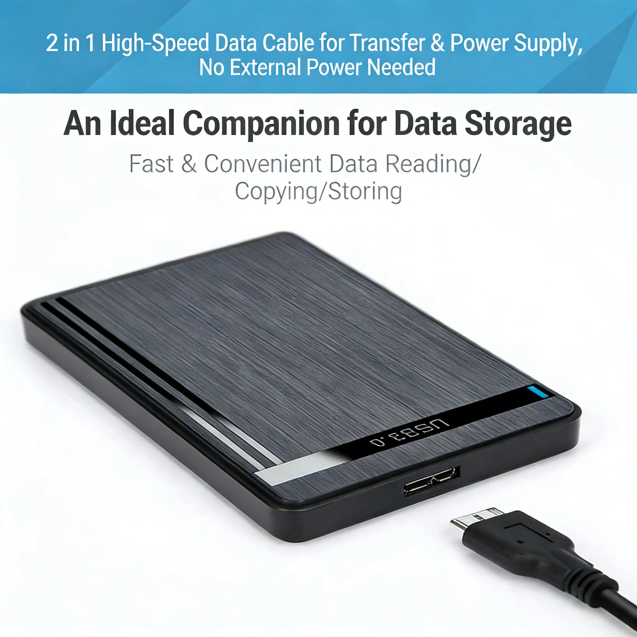 Tool-Free 2.5-Inch (63.5 mm) SATA to USB 3.0 Micro-B External SSD/HDD Enclosure, Plug & Play for Laptop and Desktop