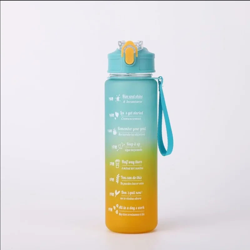 750–800ml Time-Tracking Sports Water Bottle with Straw, Leak-Proof Locking Flip Lid & Carry Strap (25–27 fl oz)