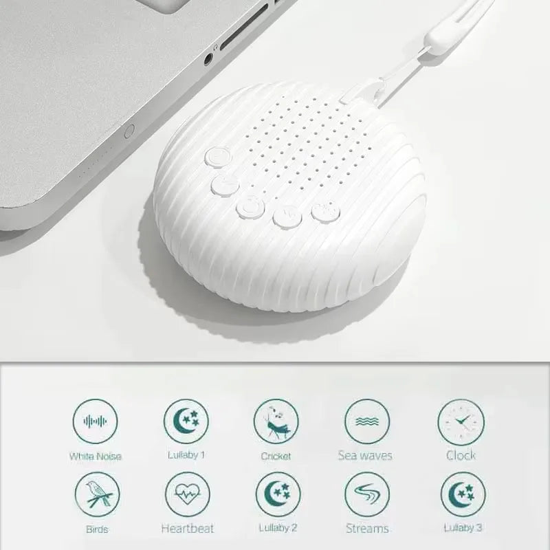 Baby White Noise Machine 10 Soothing Sounds | Volume Adjustable Portable Rechargeable Sleep Aid with USB