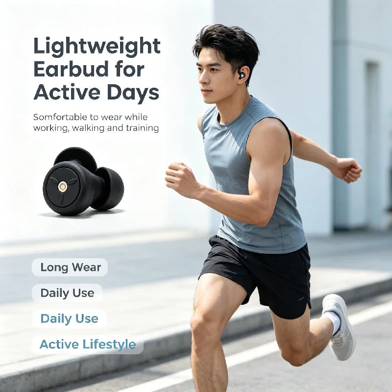 Noise-Canceling Earplugs for Sleeping, 50 dB Reusable Silicone Earplugs with Multiple Ear Tip Sizes