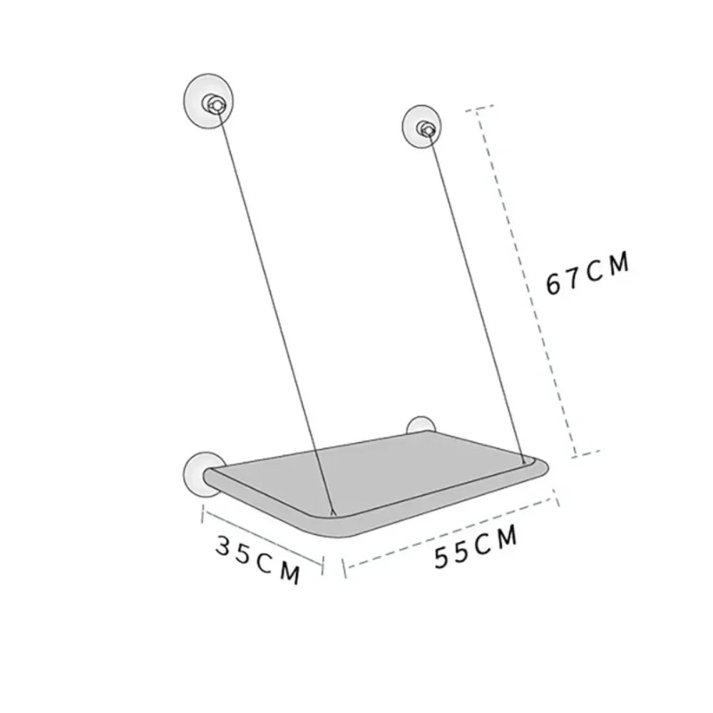 Window Cat Hammock Suction Hanging Bed with Washable Cover 55 x 35 cm (21.7 x 13.8 in) Holds 20 kg / 44 lb
