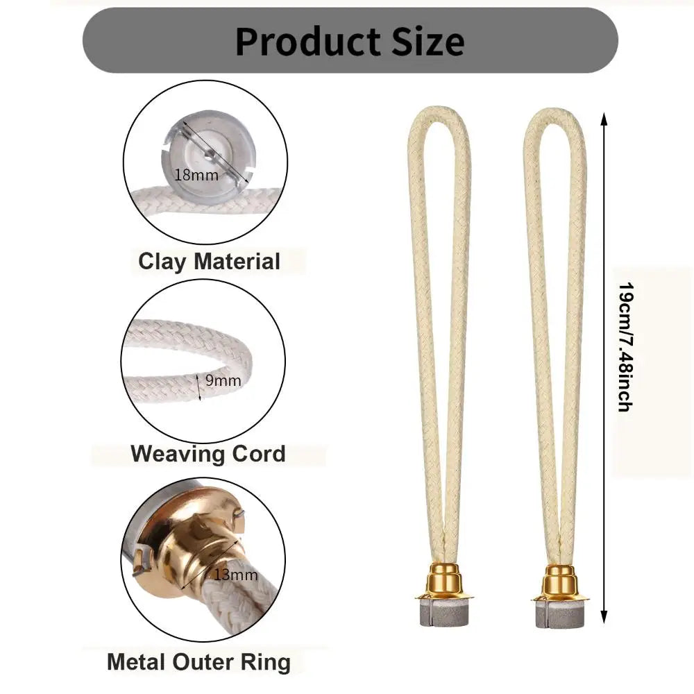 Aromatherapy Fragrance Lamp Wick Replacement for Catalytic Burners – Clay & Cotton Wicks 13mm & 18mm
