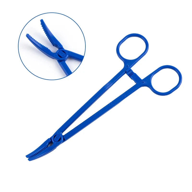 Acrylic Hemostat Forceps - 6.3 in (16 cm) Eagle-Beak Sponge Clamp for Piercing, Surgical & Lab Use
