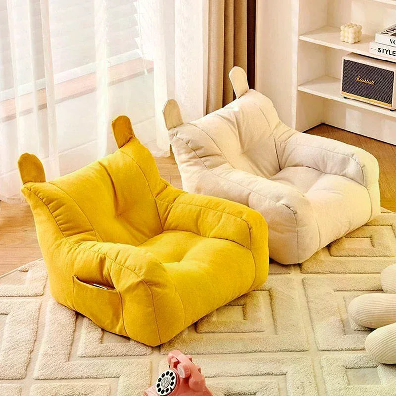 Bear Kids Sofa Chair with Storage Pocket | Soft Ergonomic Small Lazy Sofa for Kids & Living Room
