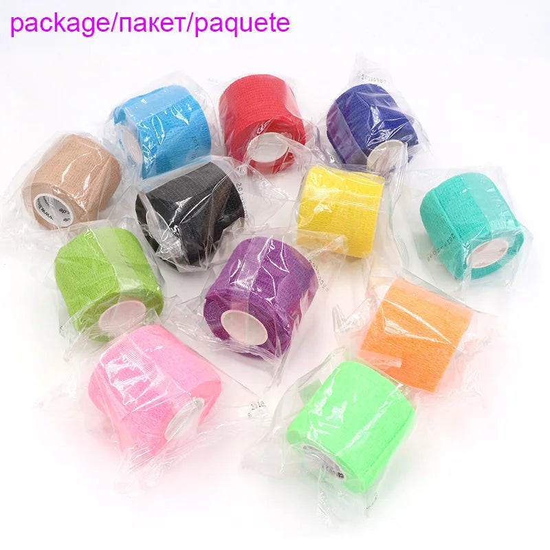 Colorful Self-Adhesive Elastic Sports Tape Wrap 5cm x 4.8m (2.0in x 15.7ft), Knee Wrist Ankle Finger Support Bandage for Tattoo and Pets