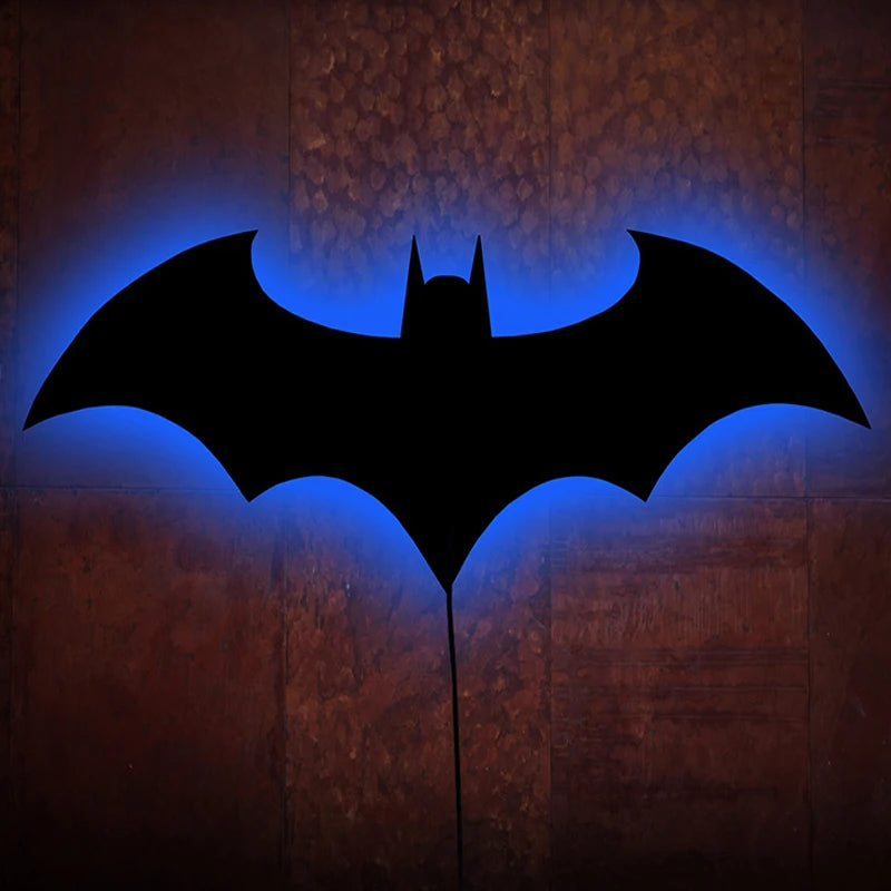 Wooden Bat LED Wall Lamp with Remote - Decorative Night Light for Bedroom, Living Room & Bar