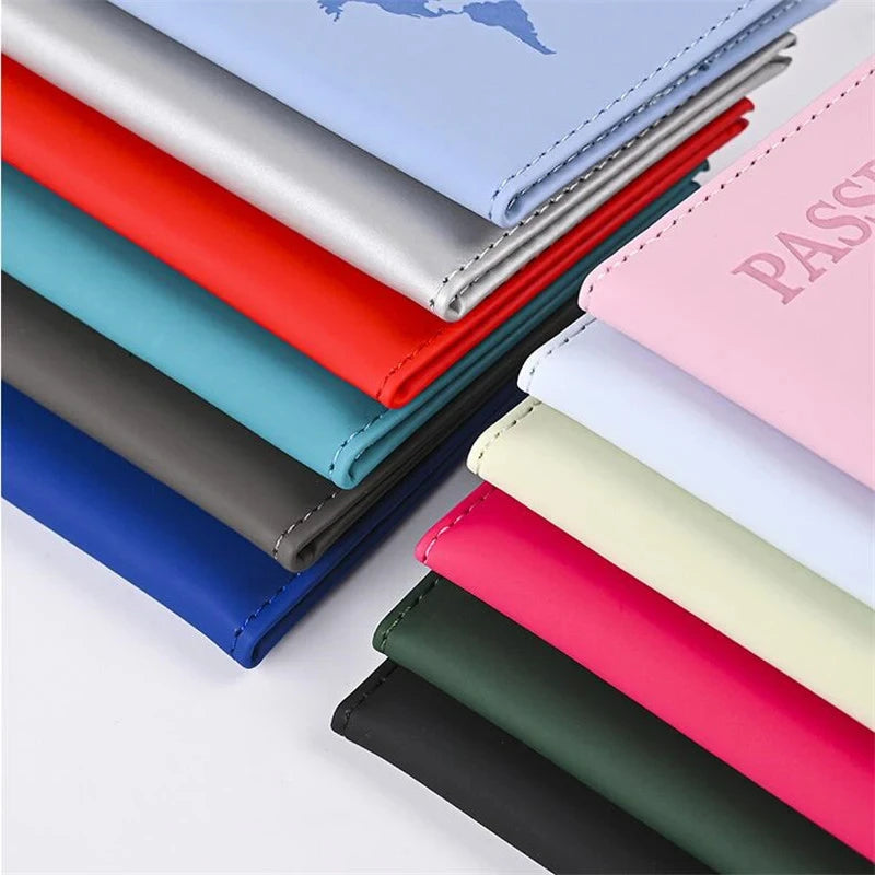 PU Leather Passport Holder, Waterproof Travel Passport Cover with Card Slots, Unisex Marble Pattern