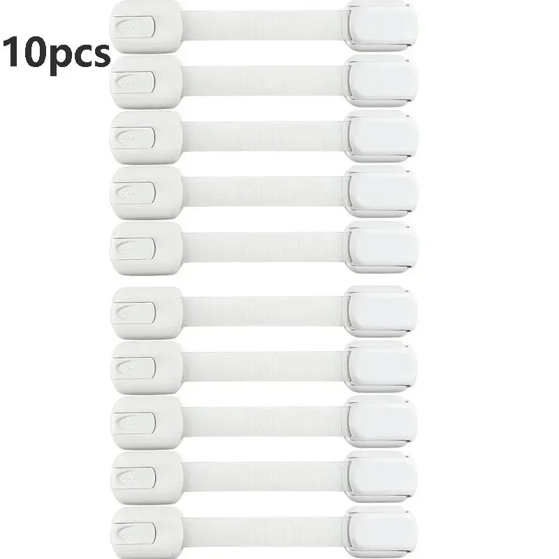 Baby Safety Cabinet Locks – Adhesive Childproof Drawer & Door Latches, Secure Strap Locks for Cabinets & Drawers
