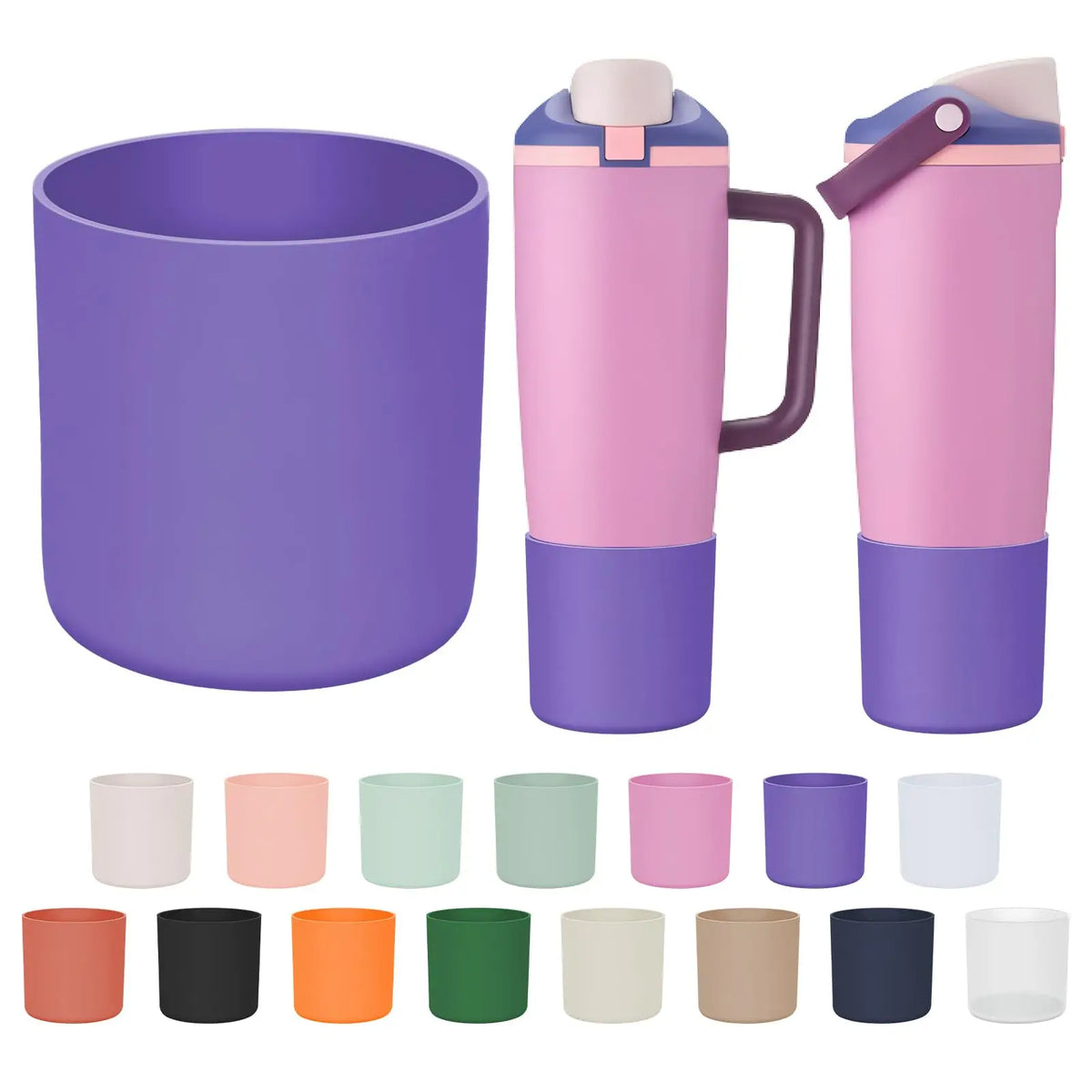 Silicone Protective Boot Sleeve for 30 oz (887 ml) & 40 oz (1.18 L) Tumbler Bottles, Anti-Slip Full-Bottom Cover
