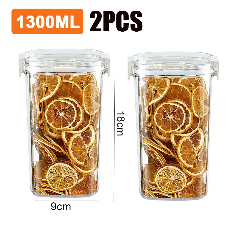 Airtight Vacuum-Seal Food Storage Canister – 460ml / 700ml / 1300ml / 1800ml (15.5–60.9 fl oz) for Coffee, Tea & Cereal