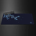 Black Sakura Cherry Blossom Gaming Mouse Pad — Kawaii Purple Large Non-Slip Desk Mat