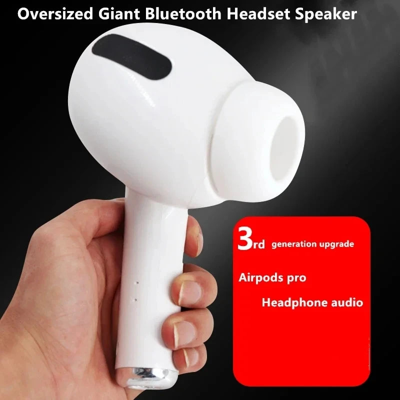 Giant Earphone Bluetooth Speaker - Headphone-Shaped Portable Stereo Speaker with FM, TF/USB, AUX, 1200mAh Battery