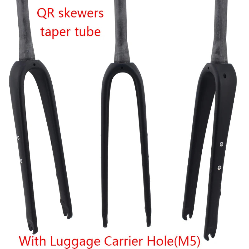 700C UD T800 Full Carbon Road & Gravel Bike Fork — Disc Brake, Luggage Carrier Mount, 45mm Offset