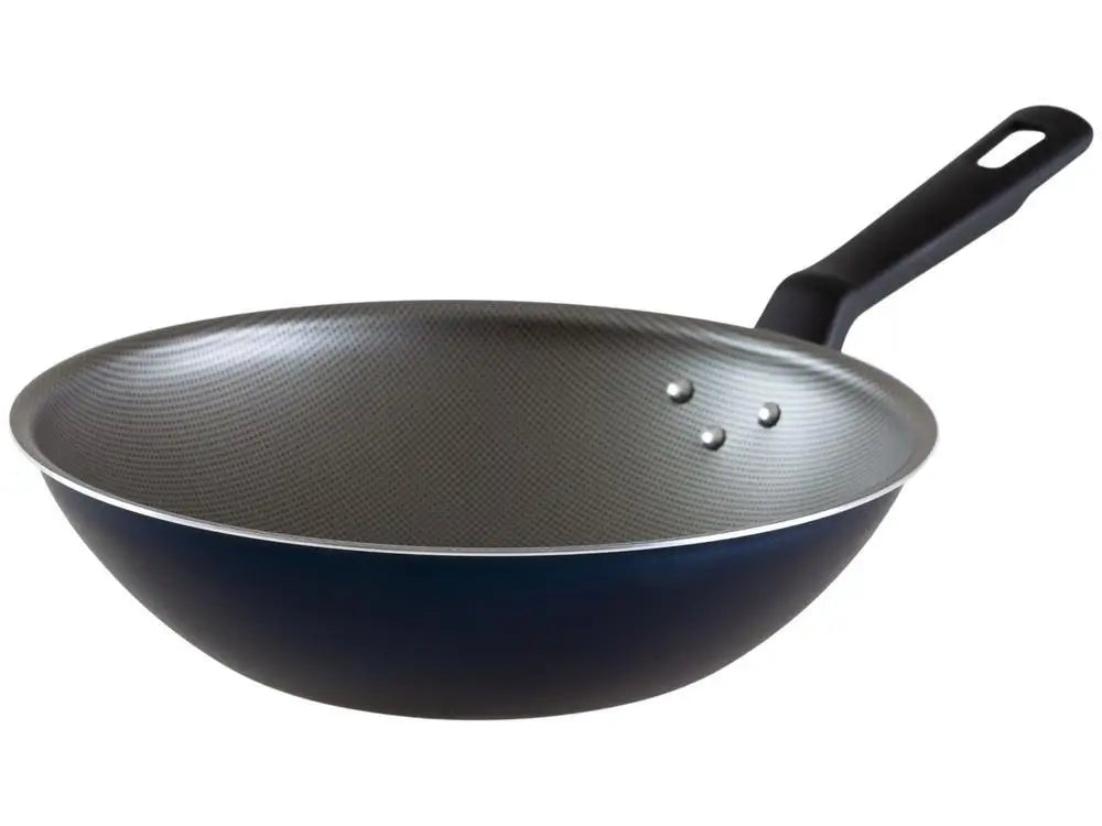 Non-Stick Aluminum Wok Pan 24 cm (9.5 in), 2.2 L Blue, Heat-Resistant Bakelite Handle, Dishwasher Safe